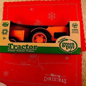 Big bright red fire truck . Manufactured by Green Toys